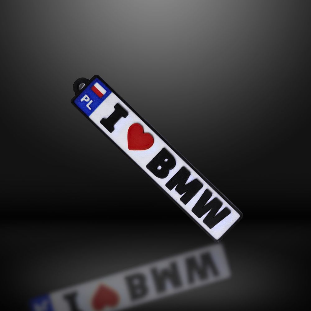 Brelok I Love Fiat tablica samochodowa