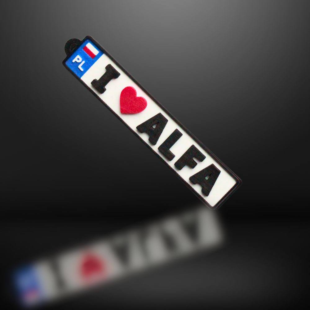 Brelok I Love Audi tablica samochodowa