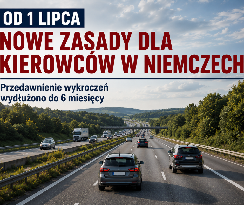 Od 1 lipca nowe zasady dla kierowców w Niemczech. Wydłużono termin przedawnienia wykroczeń.