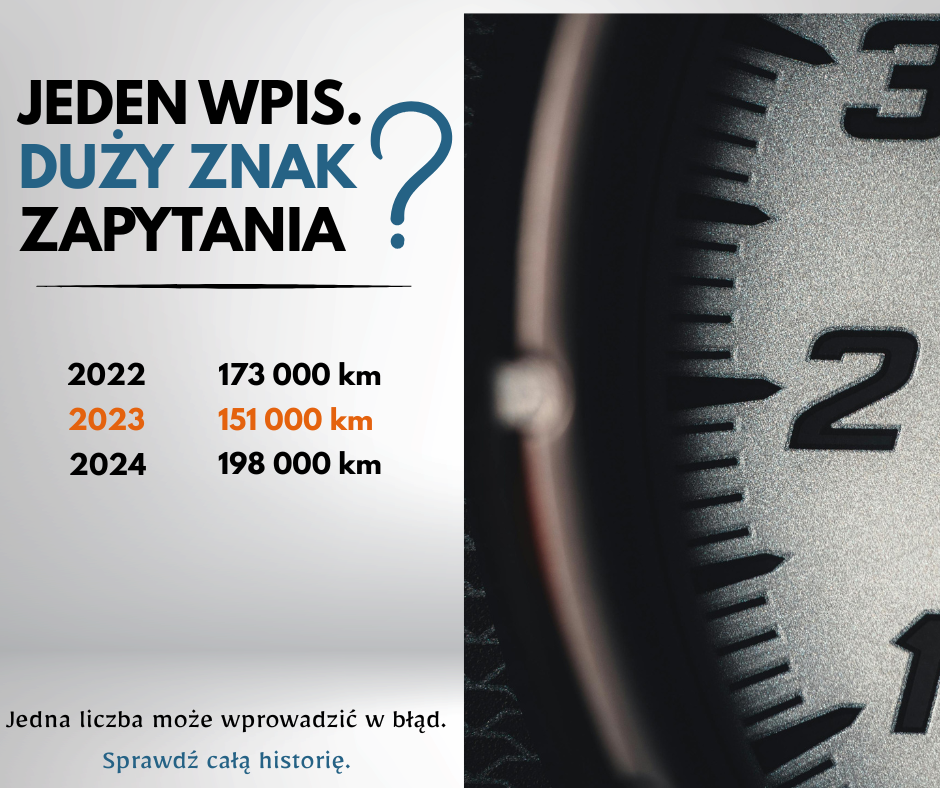 Jeden błędny przebieg i samochód wygląda na cofnięty. Kiedy dane potrafią wprowadzić w błąd?