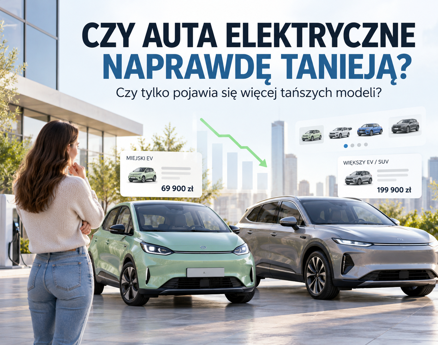 Czy auta elektryczne naprawdę tanieją, czy tylko pojawia się więcej tańszych modeli?