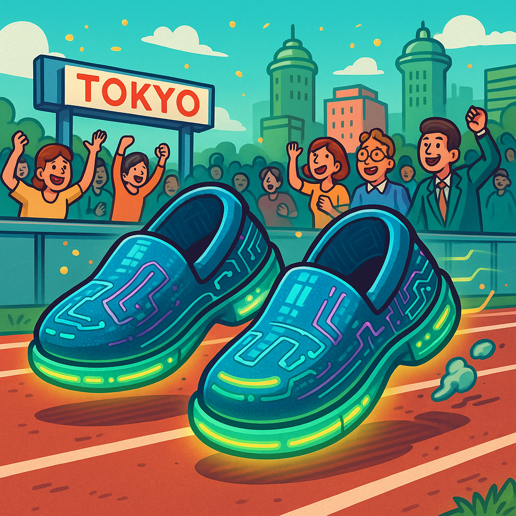 Zawody w bieganiu w kapciach biurowych