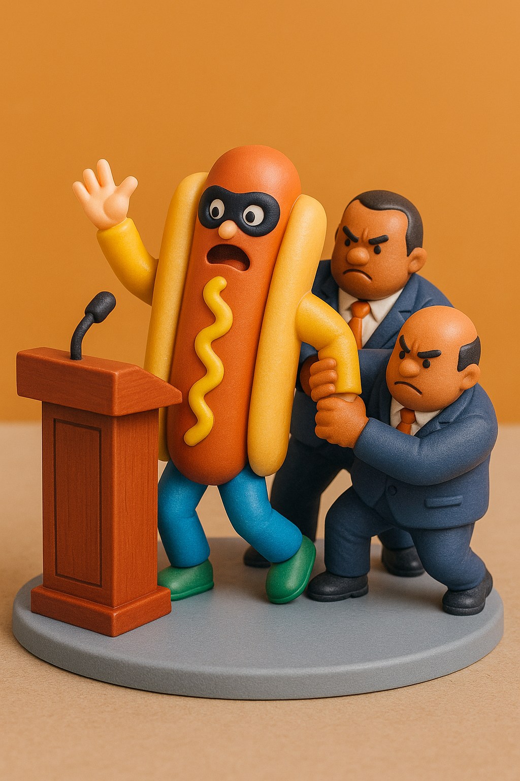 Niemiecki Hod-Dog, polityka bywa nudna. Ale nie wtedy, gdy na konferencji prasowej pojawia się