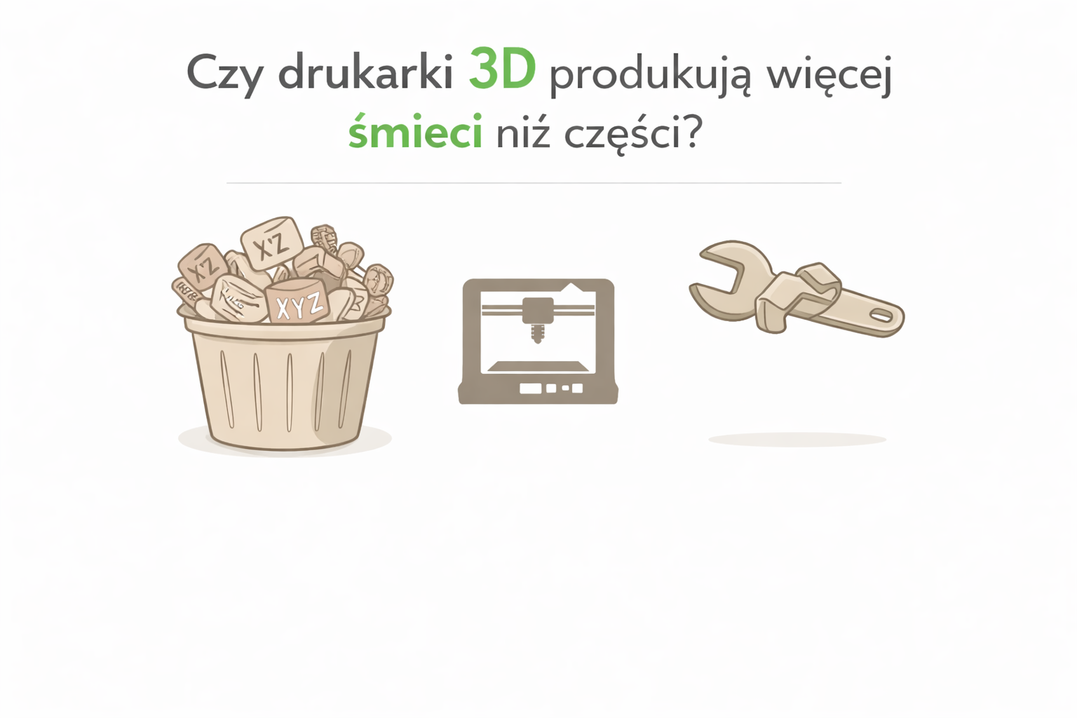 „Czy drukarki 3D produkują więcej śmieci niż części?”