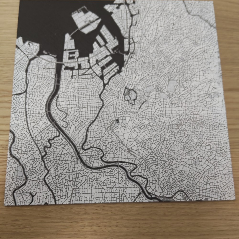 Biała mapa miasta 3D w reliefie