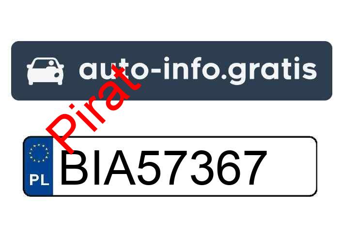 Pirat drogowy w pojeździe o numerach rejestracyjnych BIA57367