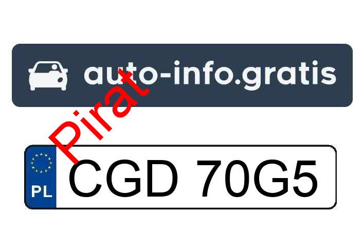 Pirat drogowy w pojeździe o numerach rejestracyjnych CGD70G5