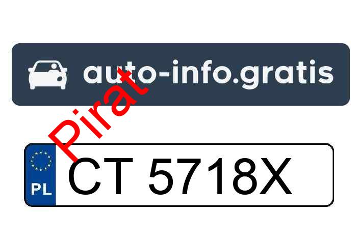 Pirat drogowy w pojeździe o numerach rejestracyjnych CT5718X