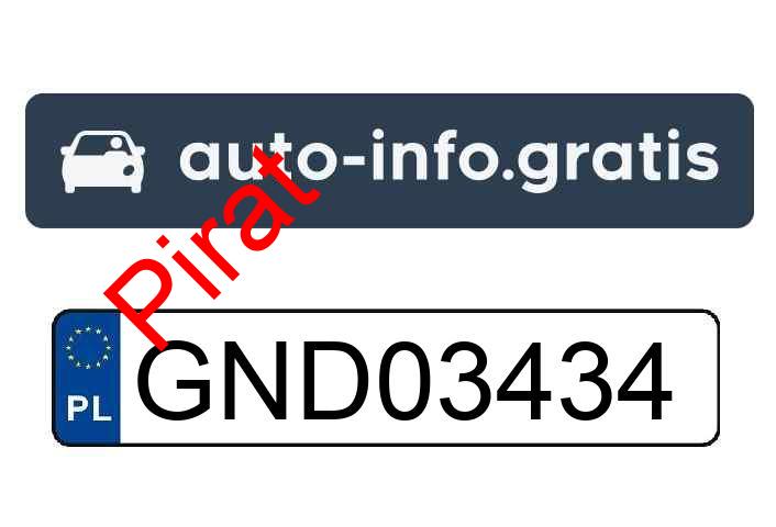 Pirat drogowy w pojeździe o numerach rejestracyjnych GND03434
