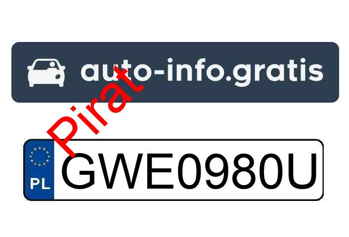Pirat drogowy w pojeździe o numerach rejestracyjnych GWE0980U