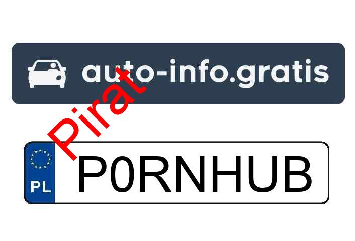 Pirat drogowy w pojeździe o numerach rejestracyjnych P0RNHUB