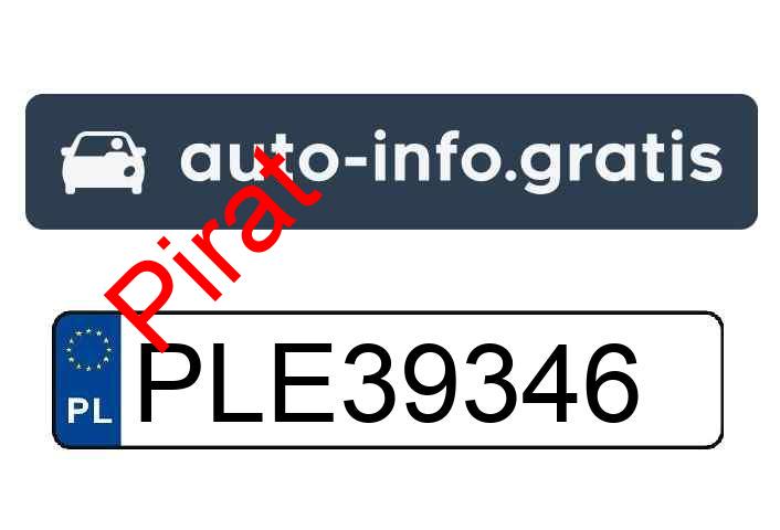 Pirat drogowy w pojeździe o numerach rejestracyjnych PLE39346