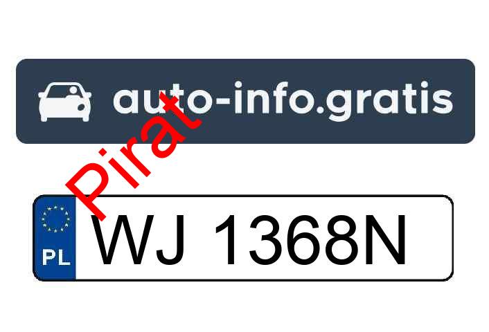 Pirat drogowy w pojeździe o numerach rejestracyjnych WJ1368N