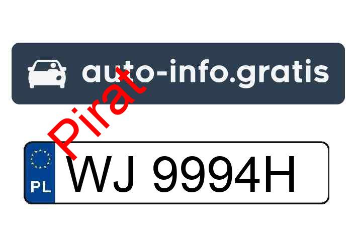 Pirat drogowy w pojeździe o numerach rejestracyjnych WJ9994H