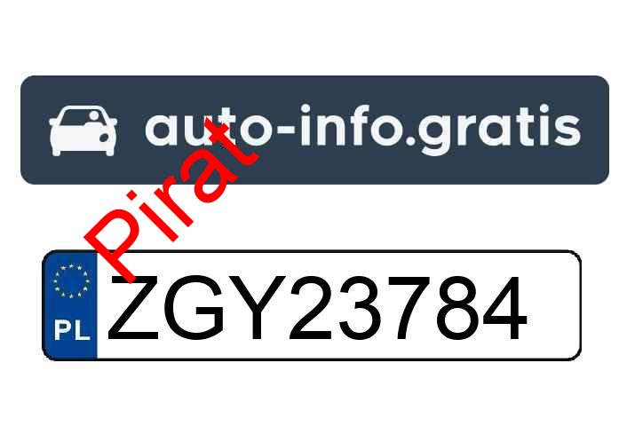 Pirat drogowy w pojeździe o numerach rejestracyjnych ZGY23784