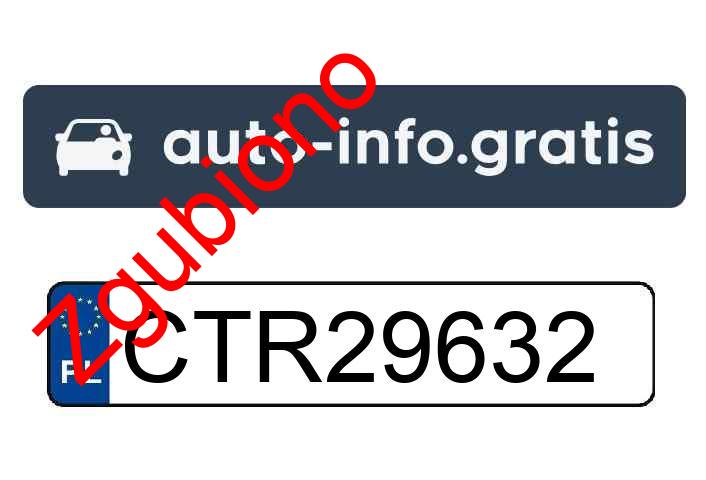 Zgubiono tablicę rejestracyjną o numerach CTR29632