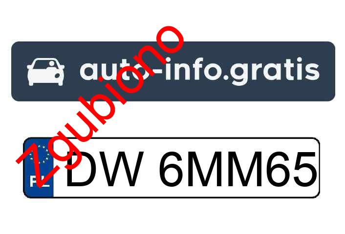 Zgubiono tablicę rejestracyjną o numerach DW6MM65