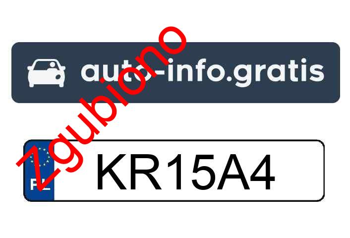 Zgubiono tablicę rejestracyjną o numerach KR15A4
