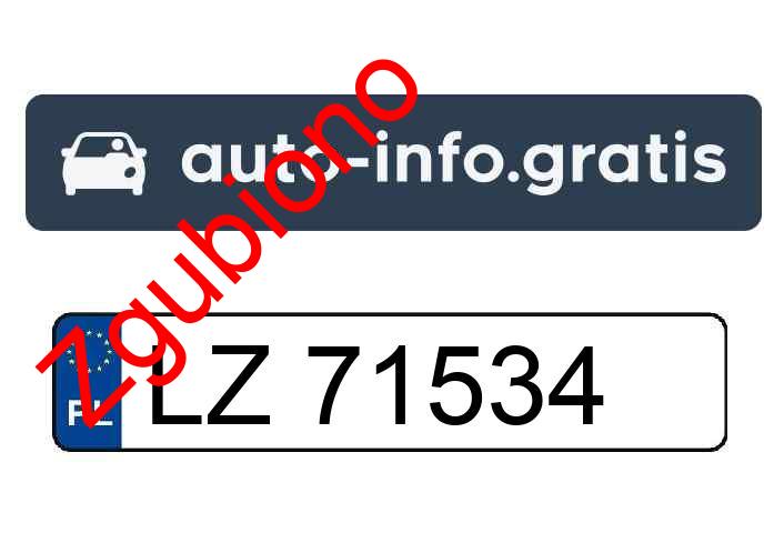 Zgubiono tablicę rejestracyjną o numerach LZ71534