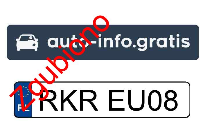 Zgubiono tablicę rejestracyjną o numerach RKREU08