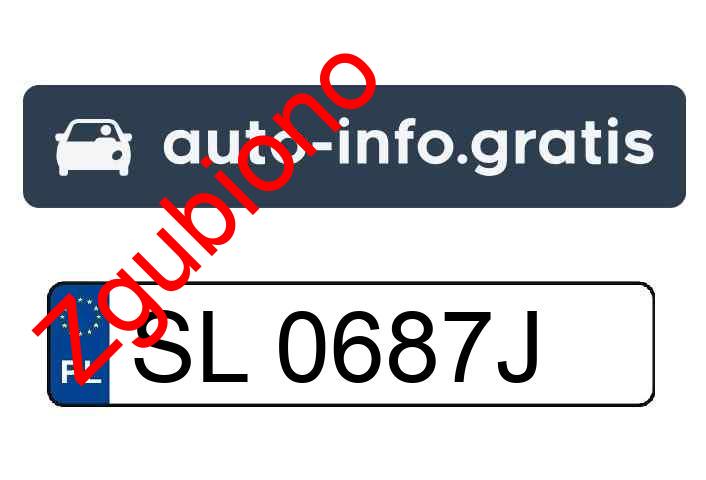 Zgubiono tablicę rejestracyjną o numerach SL0687J