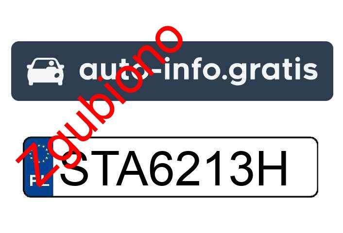 Zgubiono tablicę rejestracyjną o numerach STA6213H