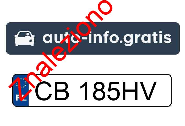 Znaleziono tablicę rejestracyjną o numerach CB185HV