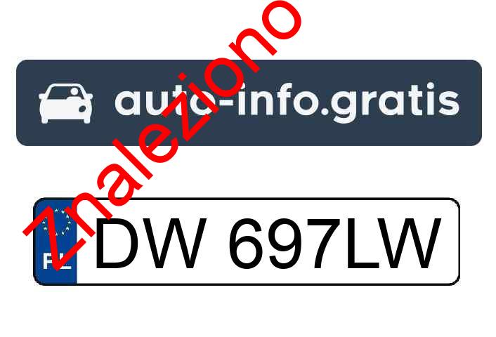 Znaleziono tablicę rejestracyjną o numerach DW697LW