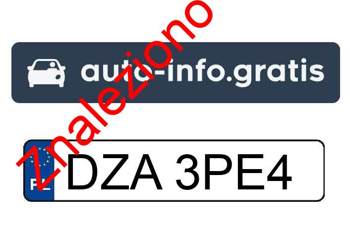 Znaleziono tablicę rejestracyjną o numerach DZA3PE4