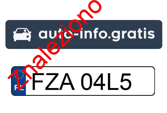 Znaleziono tablicę rejestracyjną o numerach FZA04L5