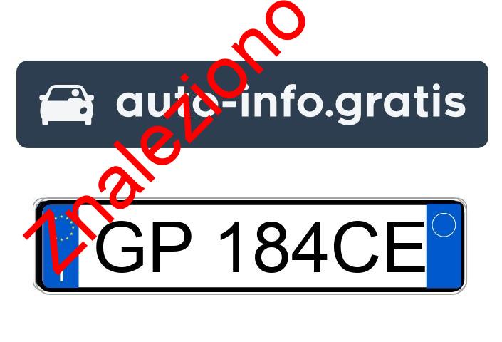 Znaleziono tablicę rejestracyjną o numerach GP184CE