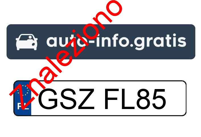 Znaleziono tablicę rejestracyjną o numerach GSZFL85