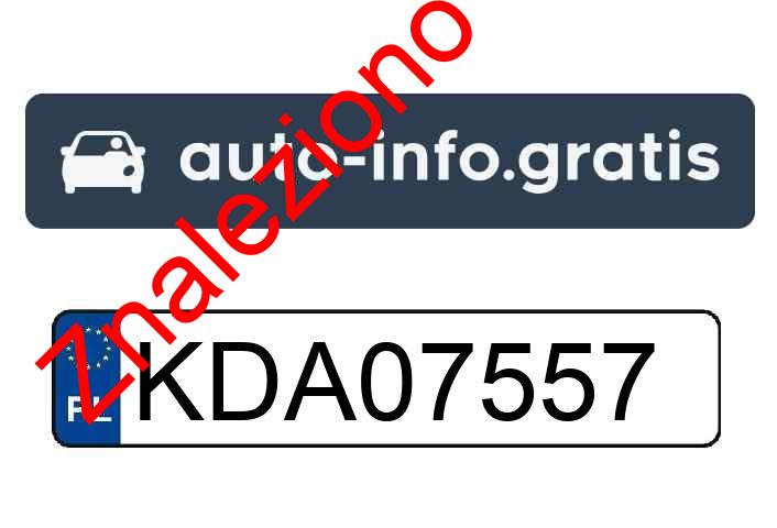 Znaleziono tablicę rejestracyjną o numerach KDA07557