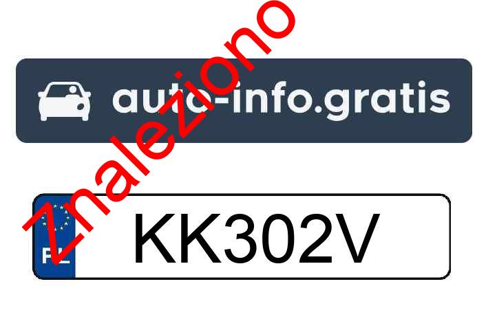 Znaleziono tablicę rejestracyjną o numerach KK302V