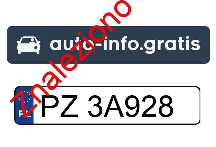 Znaleziono tablicę rejestracyjną o numerach PZ3A928