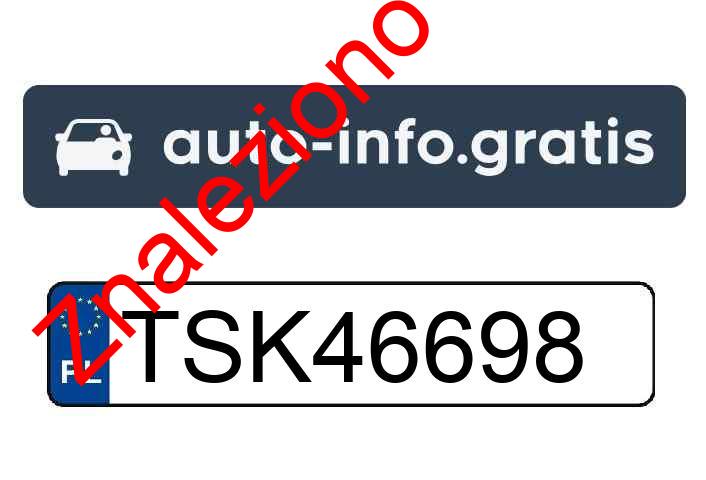 Znaleziono tablicę rejestracyjną o numerach TSK46698