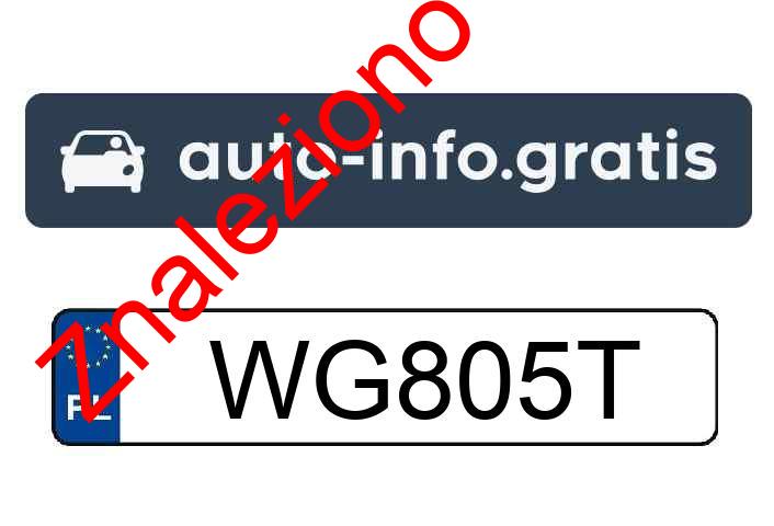 Znaleziono tablicę rejestracyjną o numerach WG805T