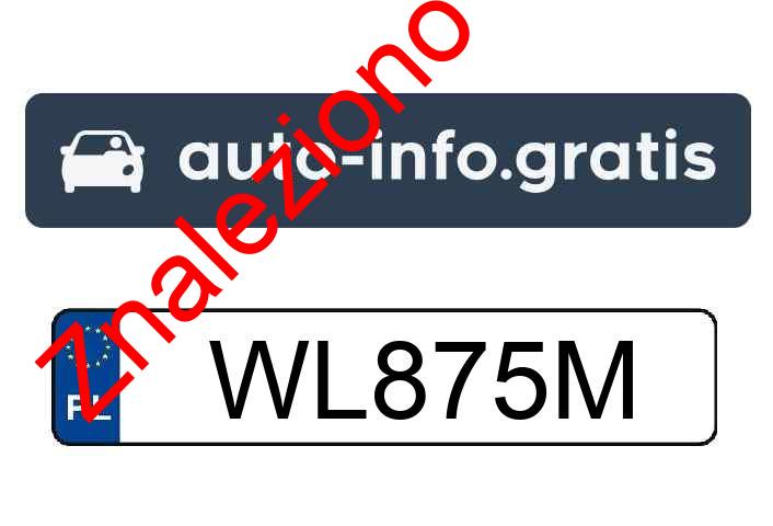 Znaleziono tablicę rejestracyjną o numerach WL875M