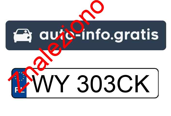Znaleziono tablicę rejestracyjną o numerach WY303CK
