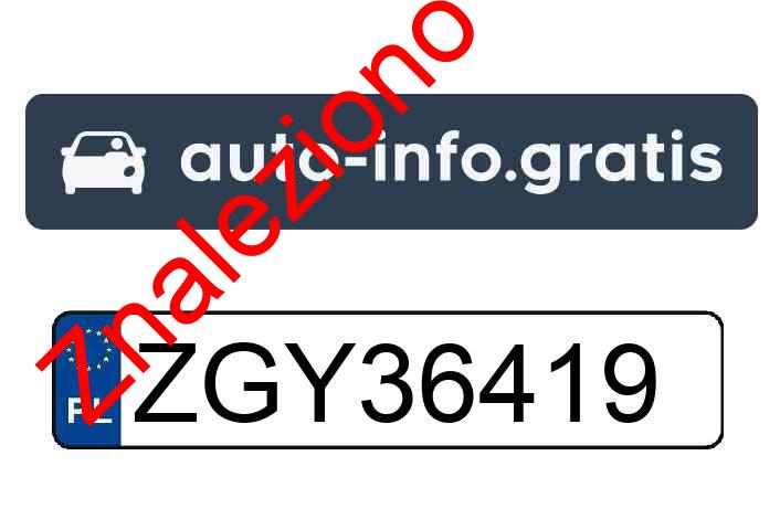 Znaleziono tablicę rejestracyjną o numerach ZGY36419