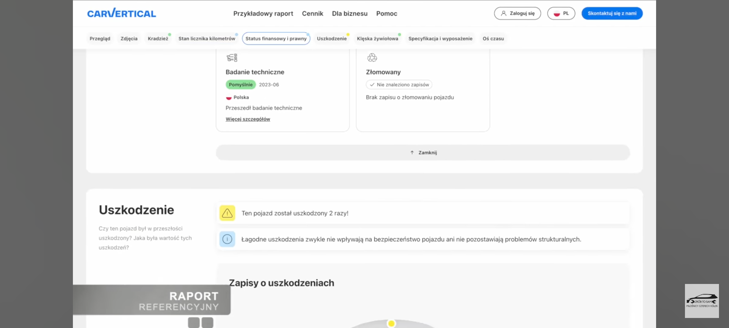 auto po wielu szkodach, sprzedawane jako bezwypadkowe