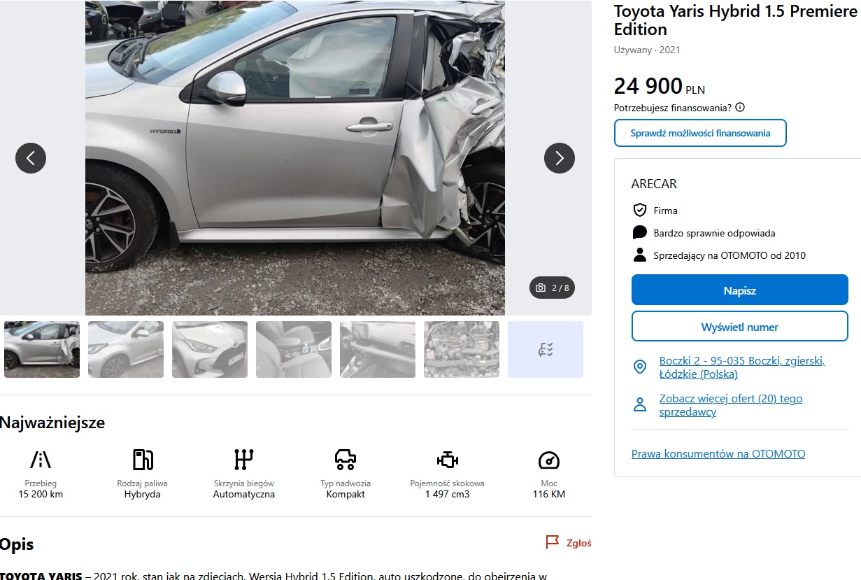 uszkodzony lewy tył