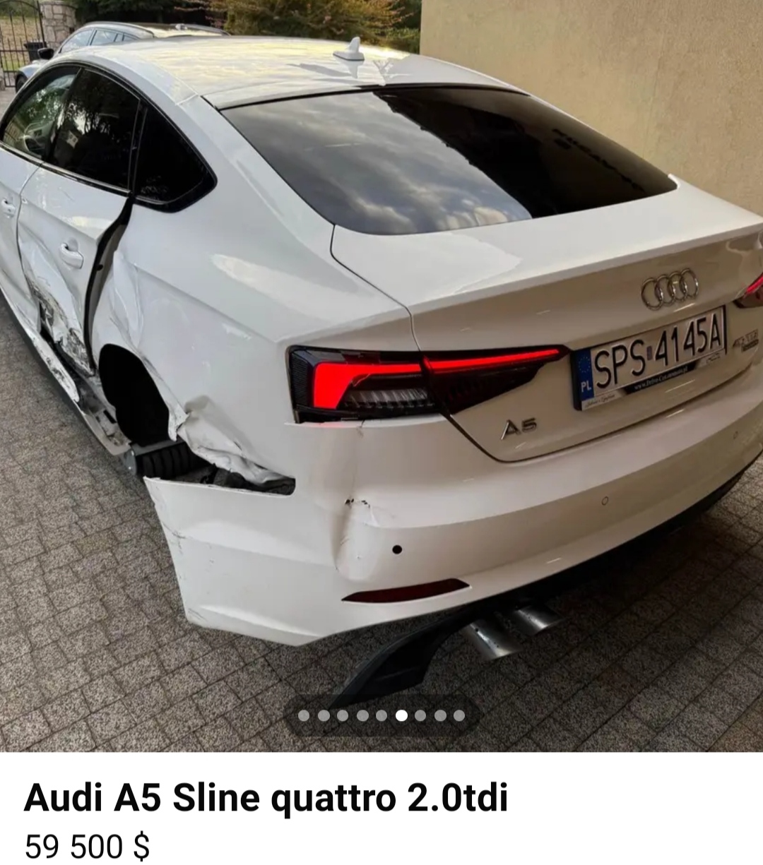 Uszkodzony lewy tył, zawieszenie