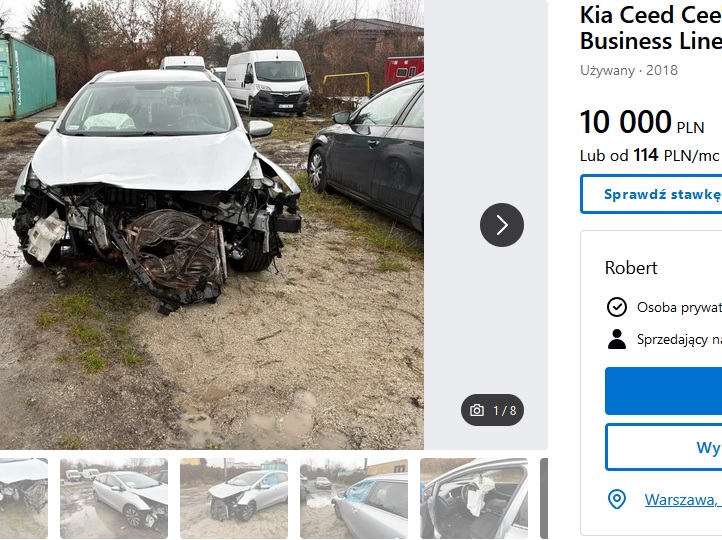 uszkodzony przód + poduszki