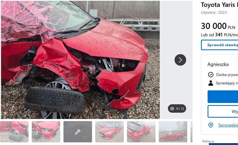 Uszkodzony mocno prawy pród<BR>VIN: YARKBAC3X00190268