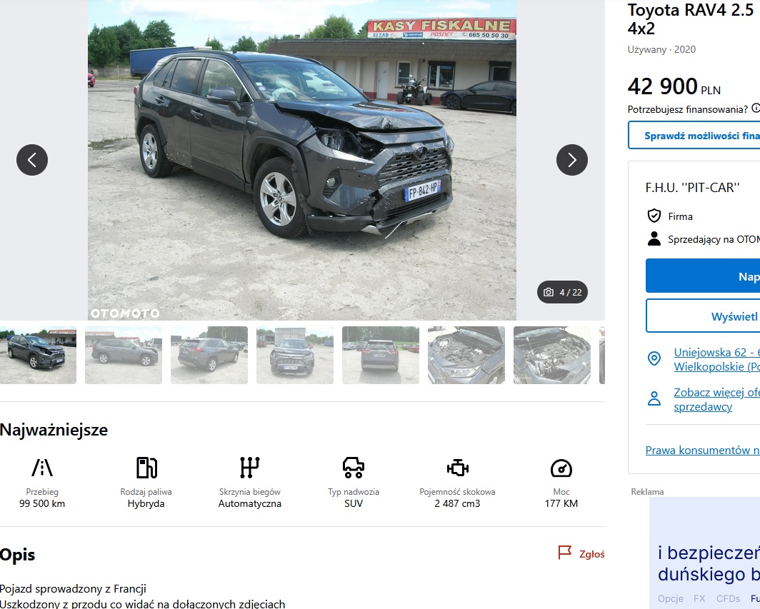 uszkodzony przód + poduszki