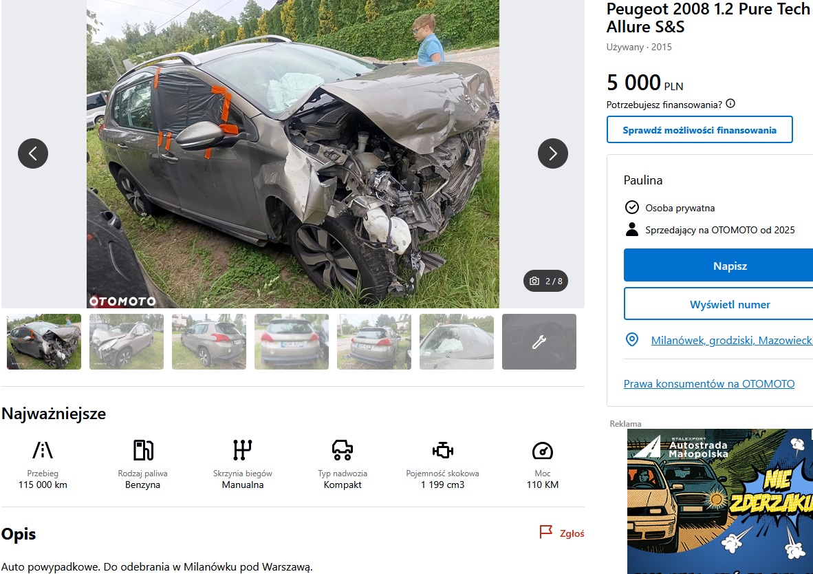 uszkodzony mocno przód