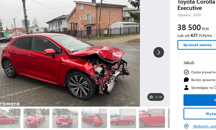 uszkodzony przód + poduszki