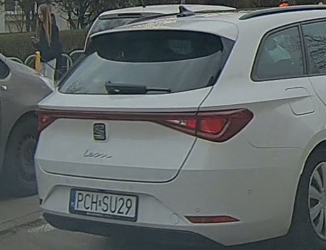 Pirat drogowy w pojeździe o numerach rejestracyjnych PCHSU29