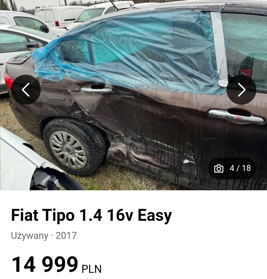 Uszkodzony prawy bok + lewy bok słupek A, poduszki ok.